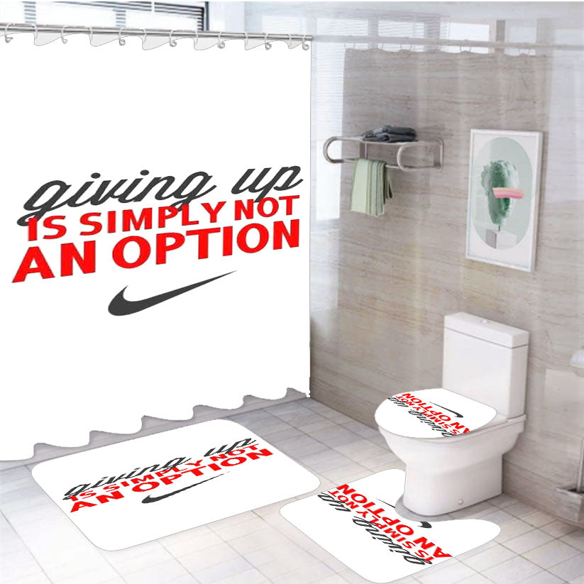 Nike Giving Up Is Simply 4Pcs Bathroom Set Shower Curtain