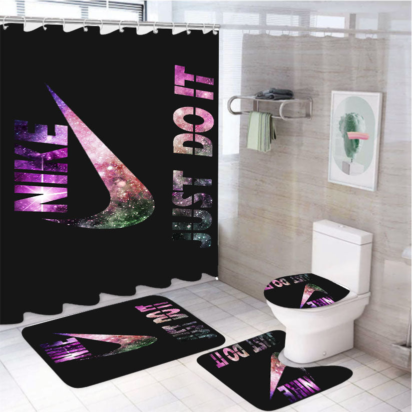 Nike Just Do It Galaxy Nebula 1 4Pcs Bathroom Set Shower Curtain