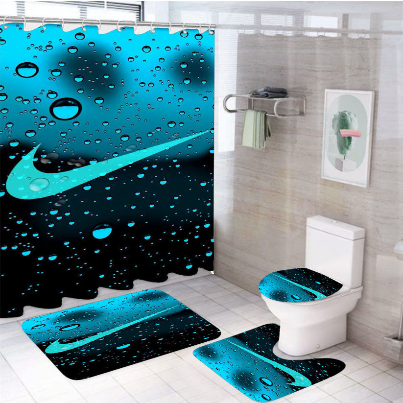 Nike Rain 4Pcs Bathroom Set Shower Curtain