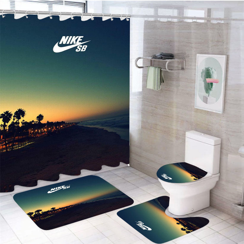 Nike Sb Sea Island 4Pcs Bathroom Set Shower Curtain
