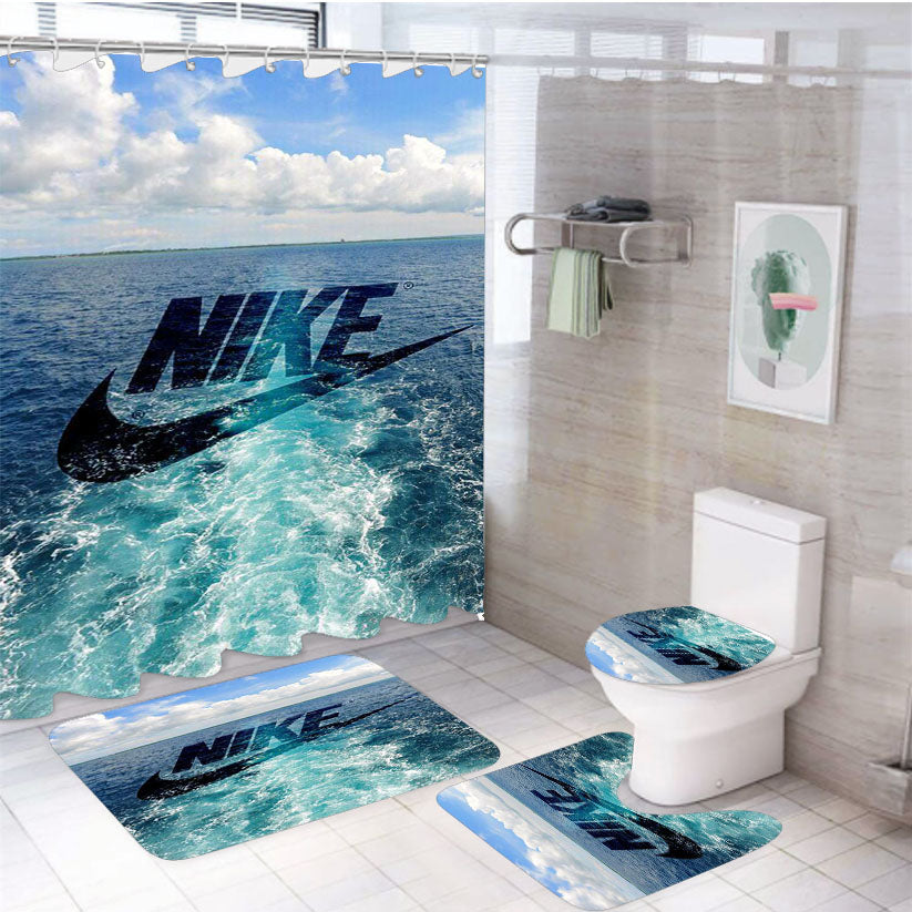 Nike Sea Photos 4Pcs Bathroom Set Shower Curtain