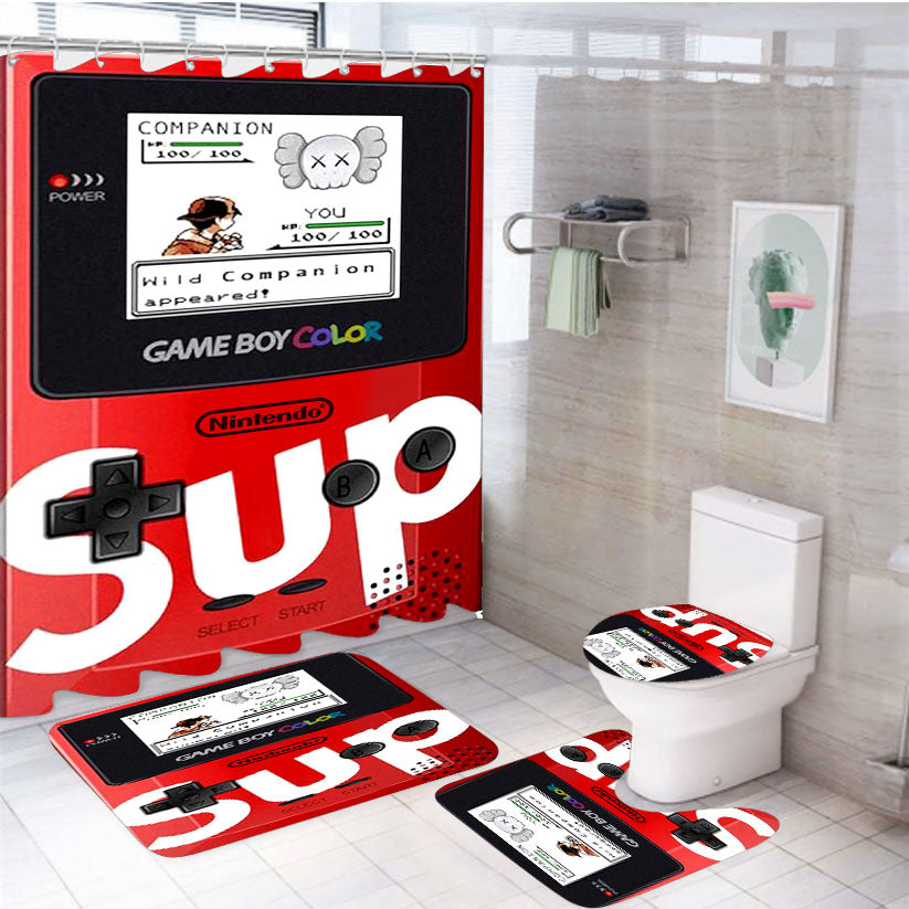 Nintendo Supreme 4Pcs Bathroom Set Shower Curtain
