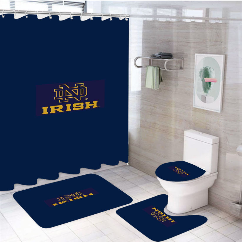 Notre Dame Fighting Irish Minimalist 4Pcs Bathroom Set Shower Curtain
