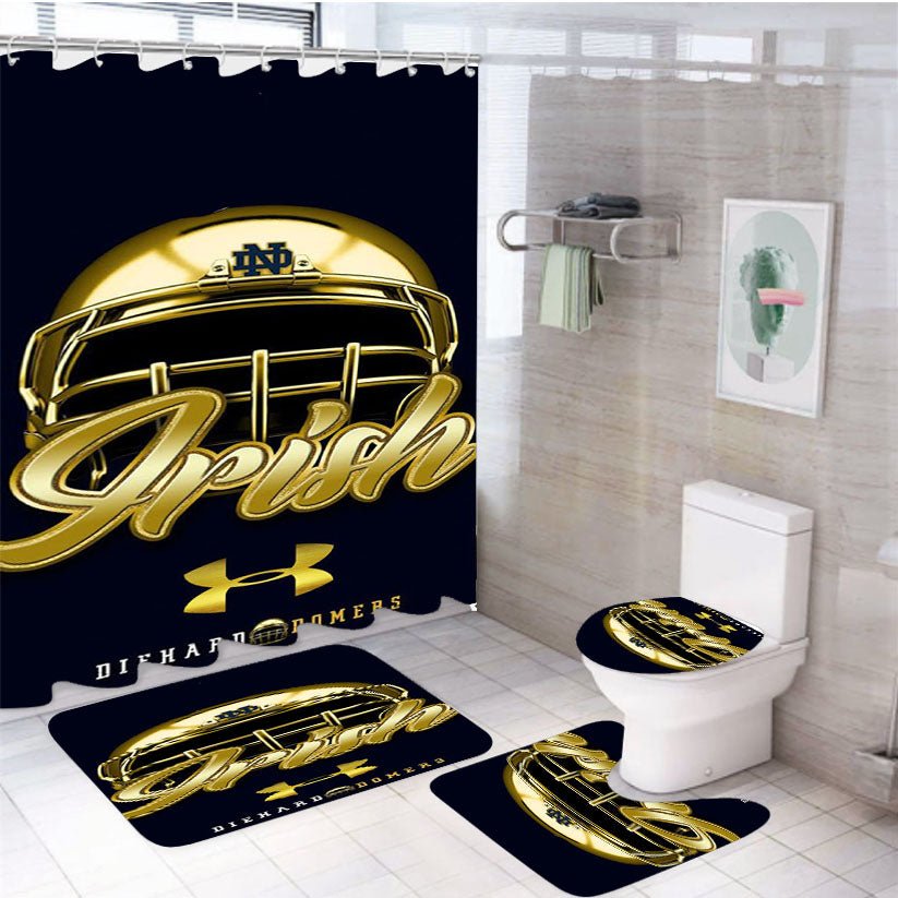 Notre Dame Irish 8 4Pcs Bathroom Set Shower Curtain