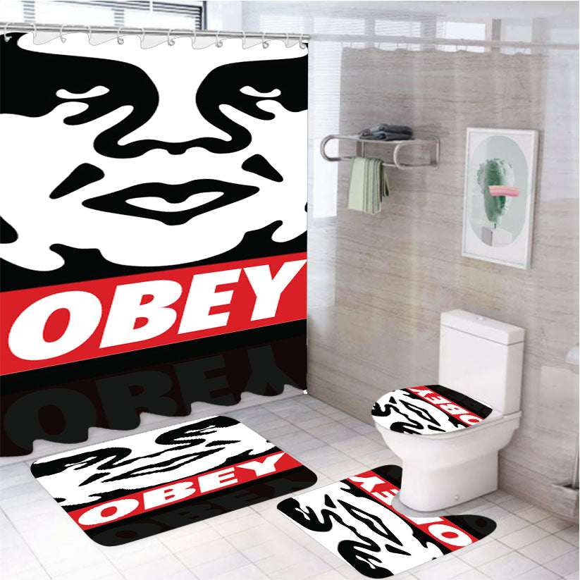 Obey 4Pcs Bathroom Set Shower Curtain