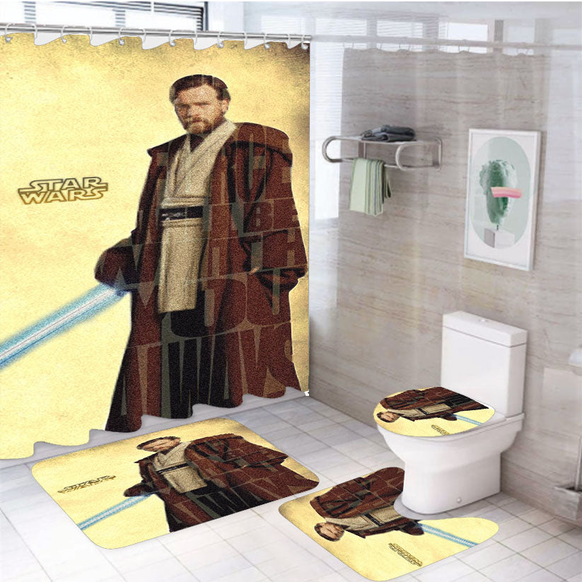 Obi Wan Star Wars 4Pcs Bathroom Set Shower Curtain