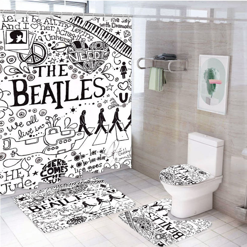 Personalized The Beatles 4Pcs Bathroom Set Shower Curtain