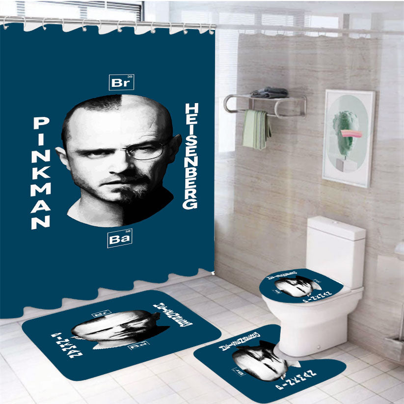 Pinkman Heisenberg Breaking Bad 4Pcs Bathroom Set Shower Curtain