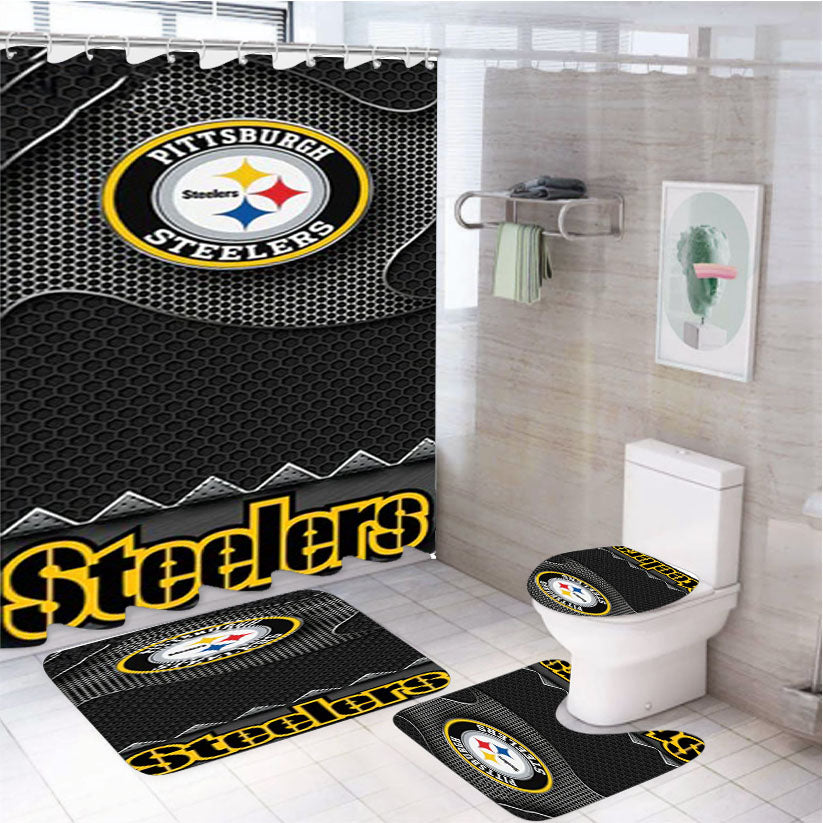 Pittsburgh Steelers Football 3 4Pcs Bathroom Set Shower Curtain