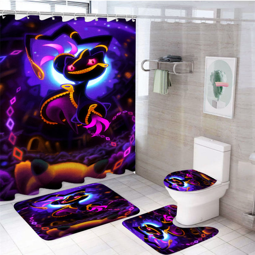 Pokemon Mega Banette 4Pcs Bathroom Set Shower Curtain