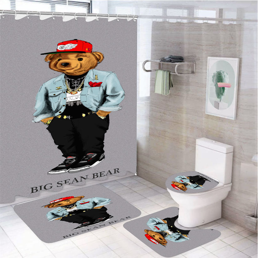 Polo Big Sean Bear 4Pcs Bathroom Set Shower Curtain