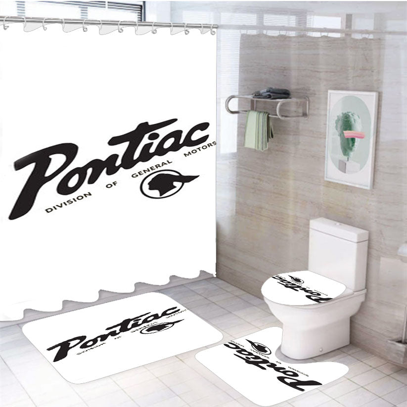 Pontiac Division Of General Motors 4Pcs Bathroom Set Shower Curtain