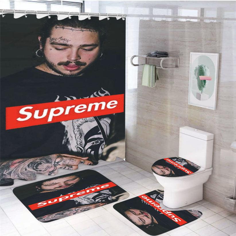 Postmalone Supreme 4Pcs Bathroom Set Shower Curtain