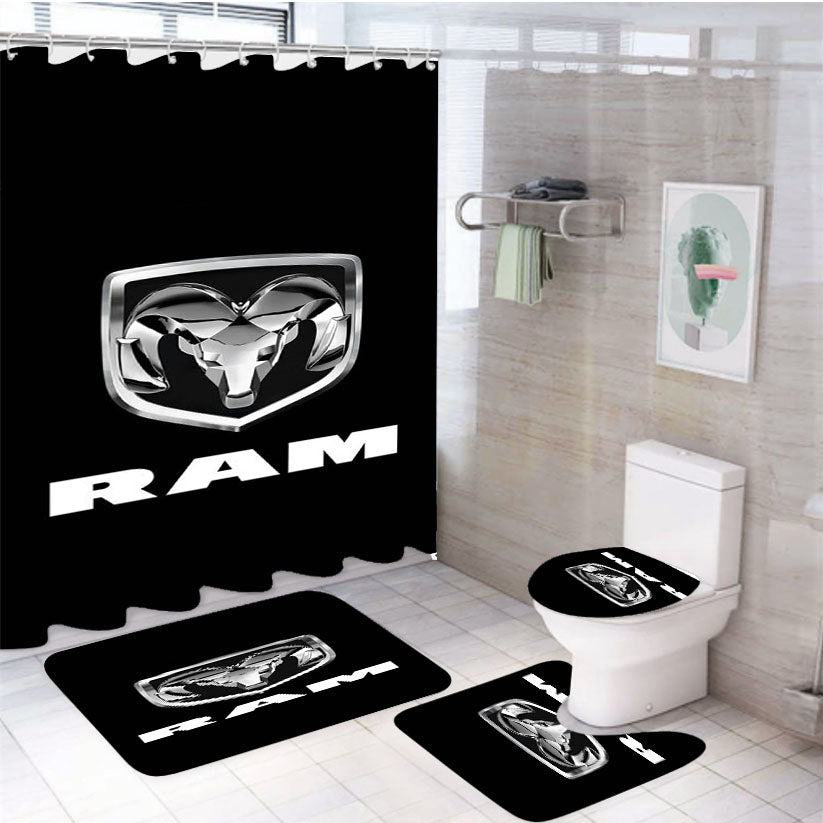 Ram Dodge Ram 4Pcs Bathroom Set Shower Curtain