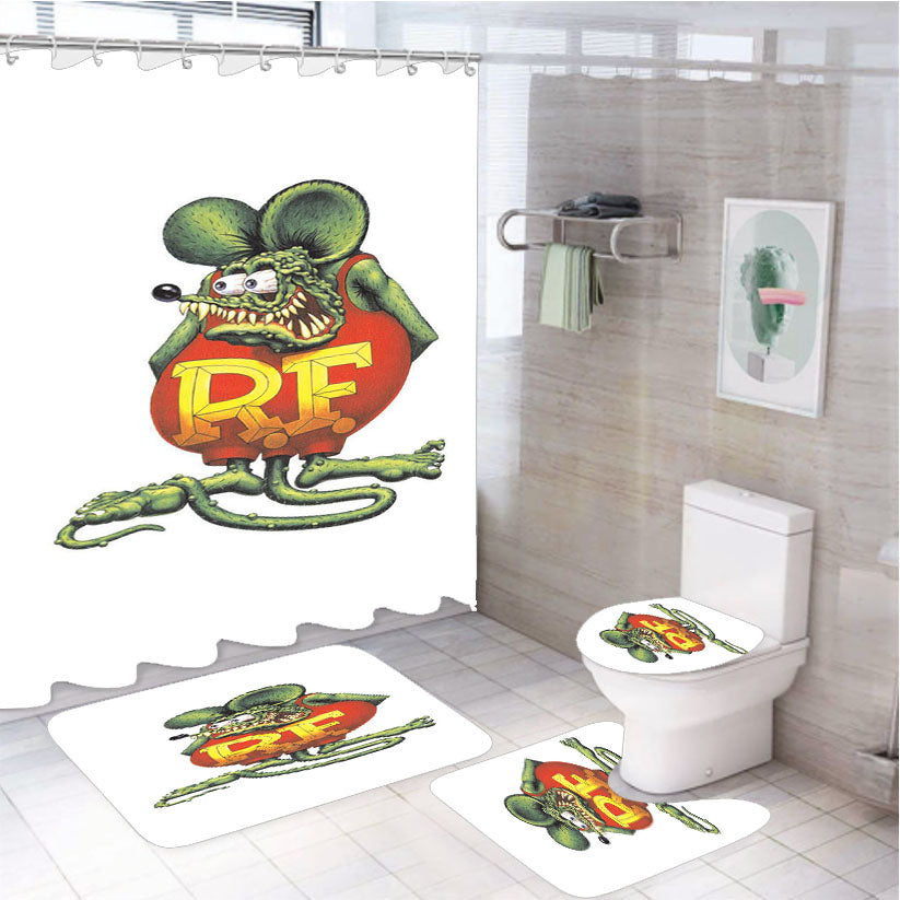 Rat Fink 4Pcs Bathroom Set Shower Curtain
