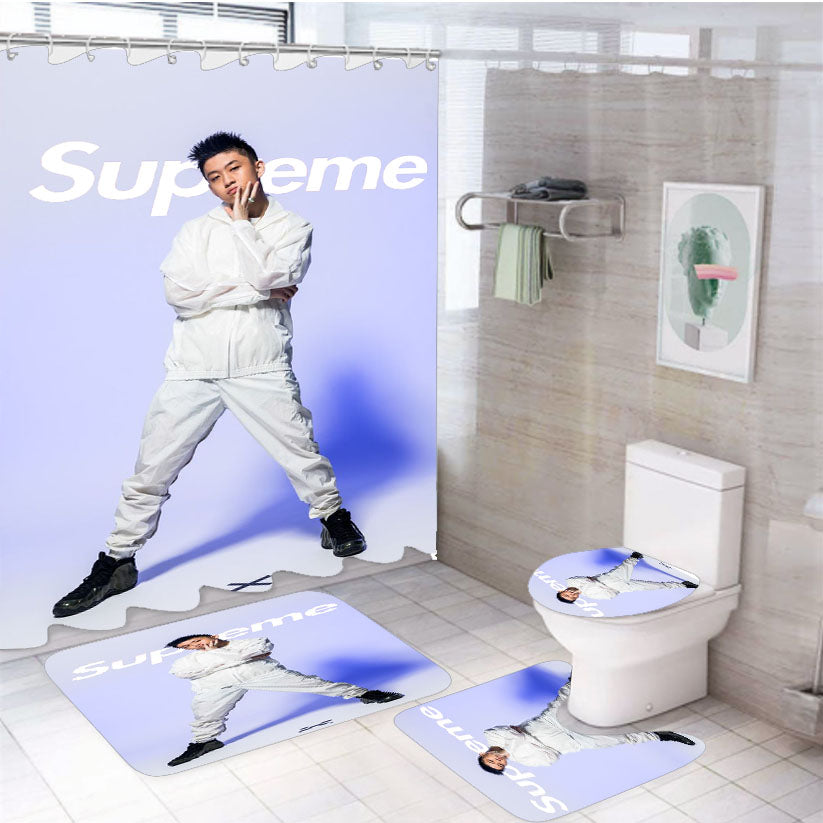 Rich Brian Supreme 4Pcs Bathroom Set Shower Curtain