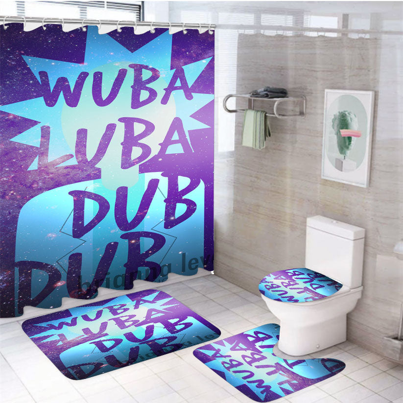 Rick And Morty Galaxy 4Pcs Bathroom Set Shower Curtain