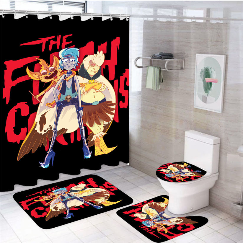 Rick And Morty The Flesh Curtains 4Pcs Bathroom Set Shower Curtain