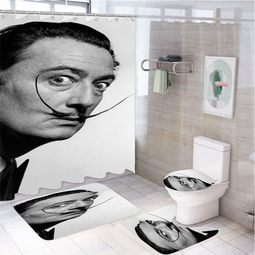 Salvador Dali Mustache 4Pcs Bathroom Set Shower Curtain