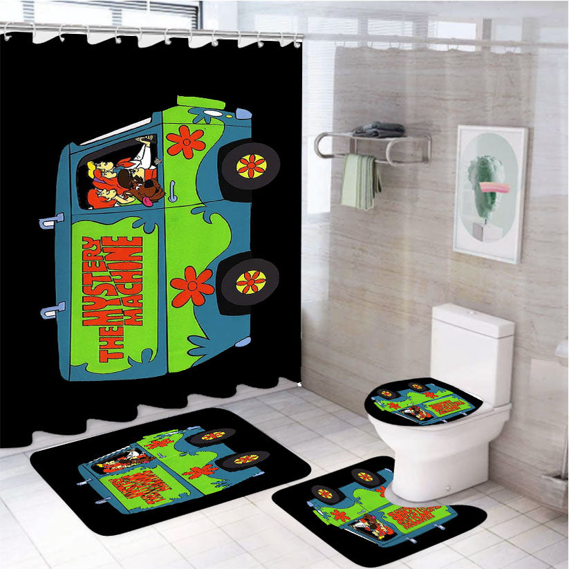 Scooby Doo Bus 4Pcs Bathroom Set Shower Curtain