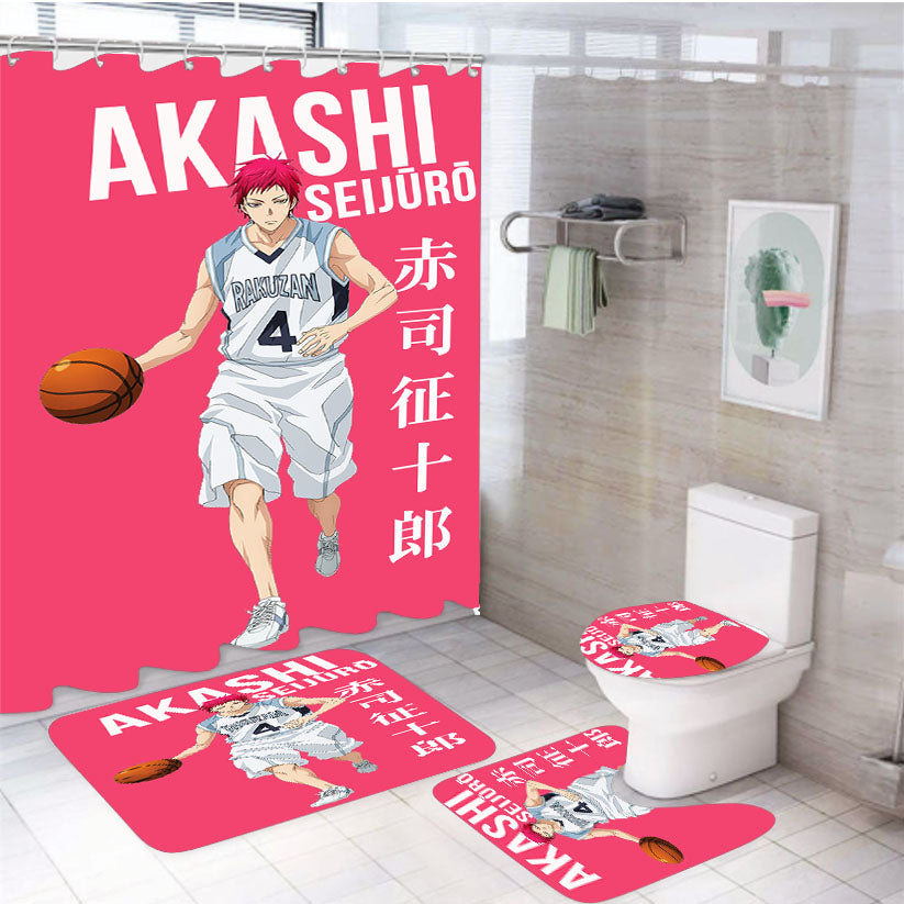 Seijuurou Akashi Kuroko No Basket 4Pcs Bathroom Set Shower Curtain
