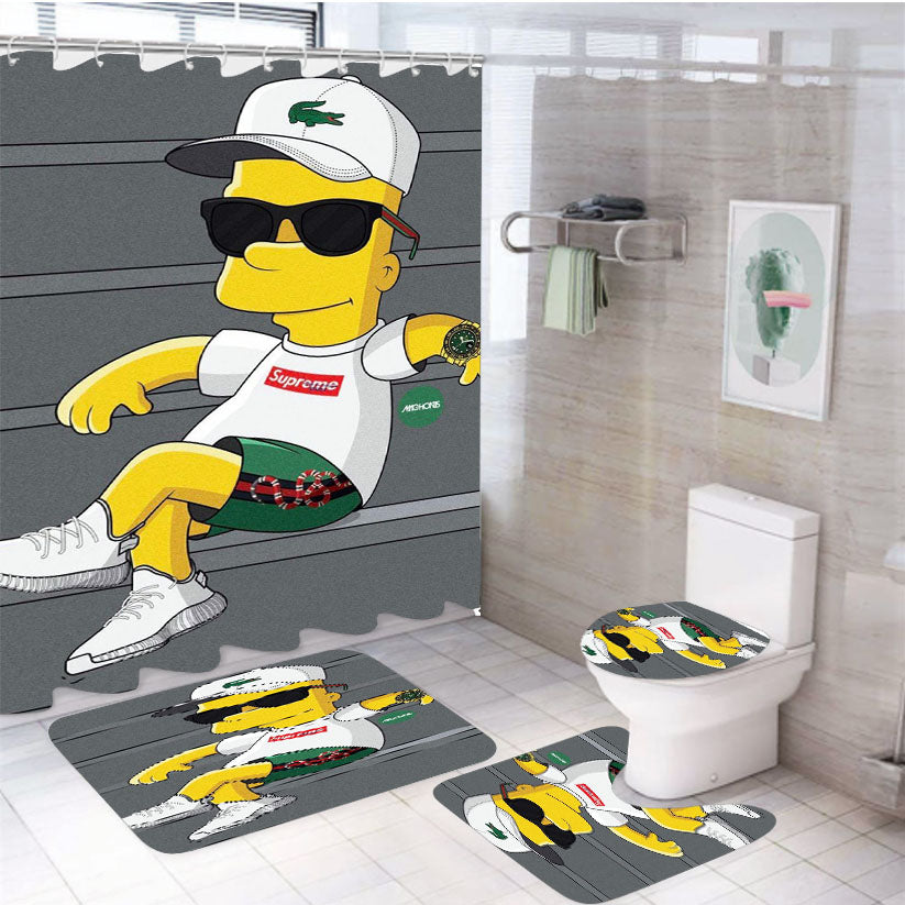 Simpson Supreme 4Pcs Bathroom Set Shower Curtain