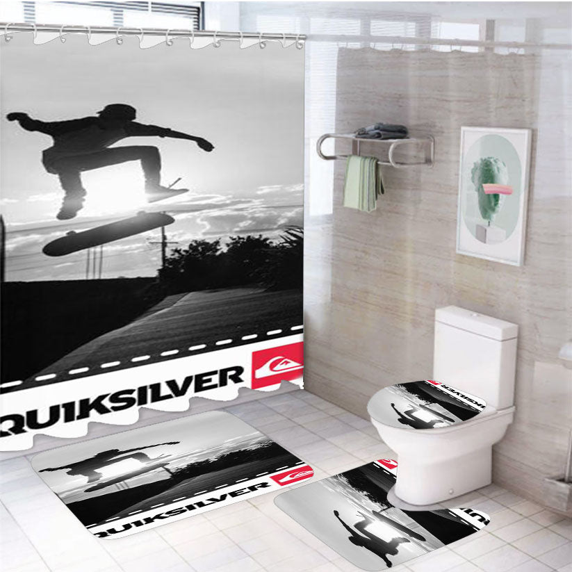 Skateboarder Quiksilver 4Pcs Bathroom Set Shower Curtain