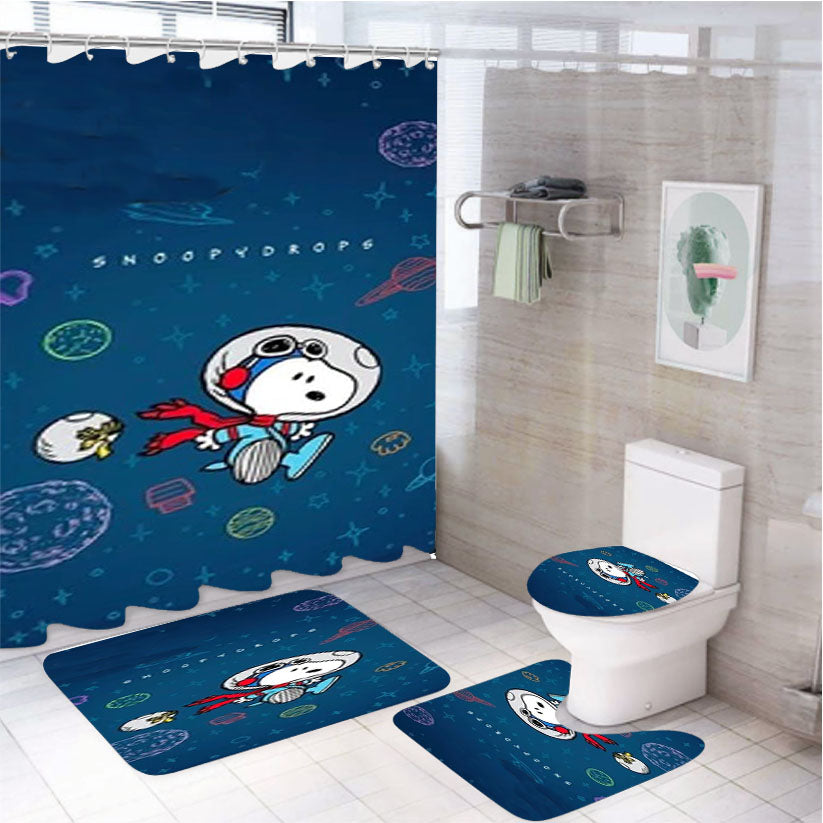 Snoopy Drops 4Pcs Bathroom Set Shower Curtain