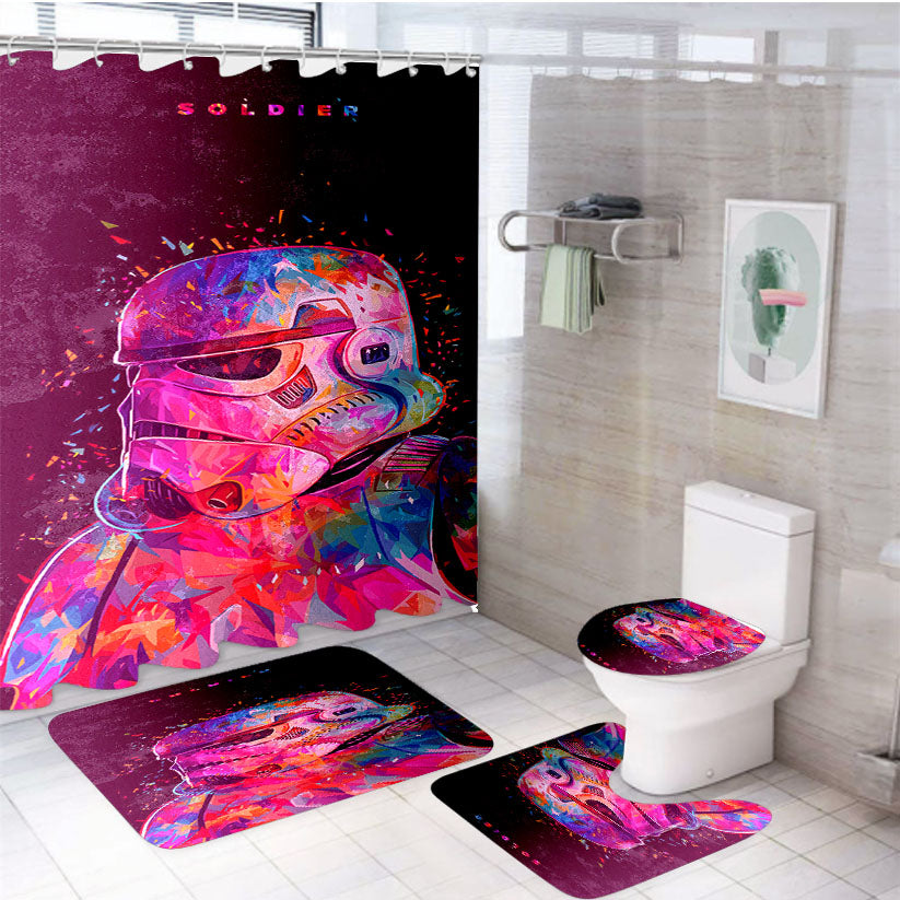 Soldier Of Star Wars Colorful 4Pcs Bathroom Set Shower Curtain
