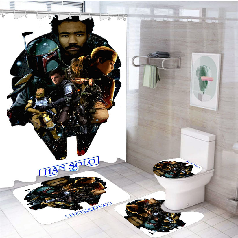 Solo A Star Wars Art 4Pcs Bathroom Set Shower Curtain