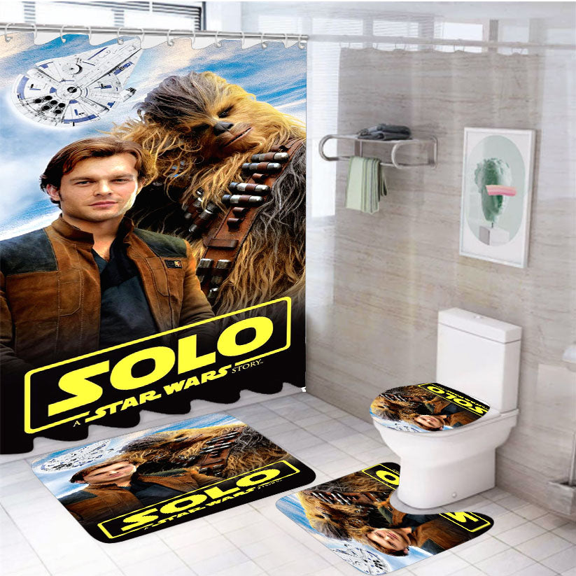 Solo A Star Wars Story Books 4Pcs Bathroom Set Shower Curtain
