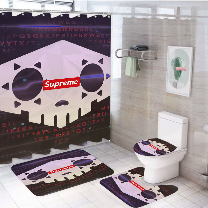 Sombra And Supreme 4Pcs Bathroom Set Shower Curtain
