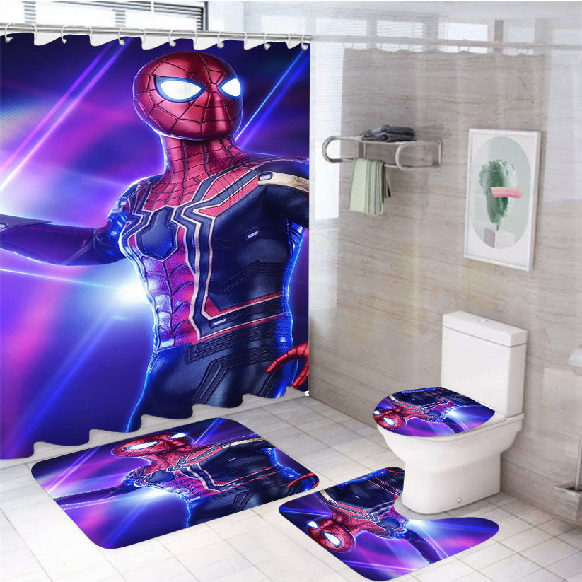 Spiderman Homecoming Suit Up 4Pcs Bathroom Set Shower Curtain