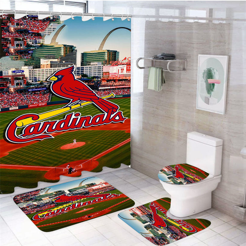 St Louis Cardinals Stadium 4Pcs Bathroom Set Shower Curtain