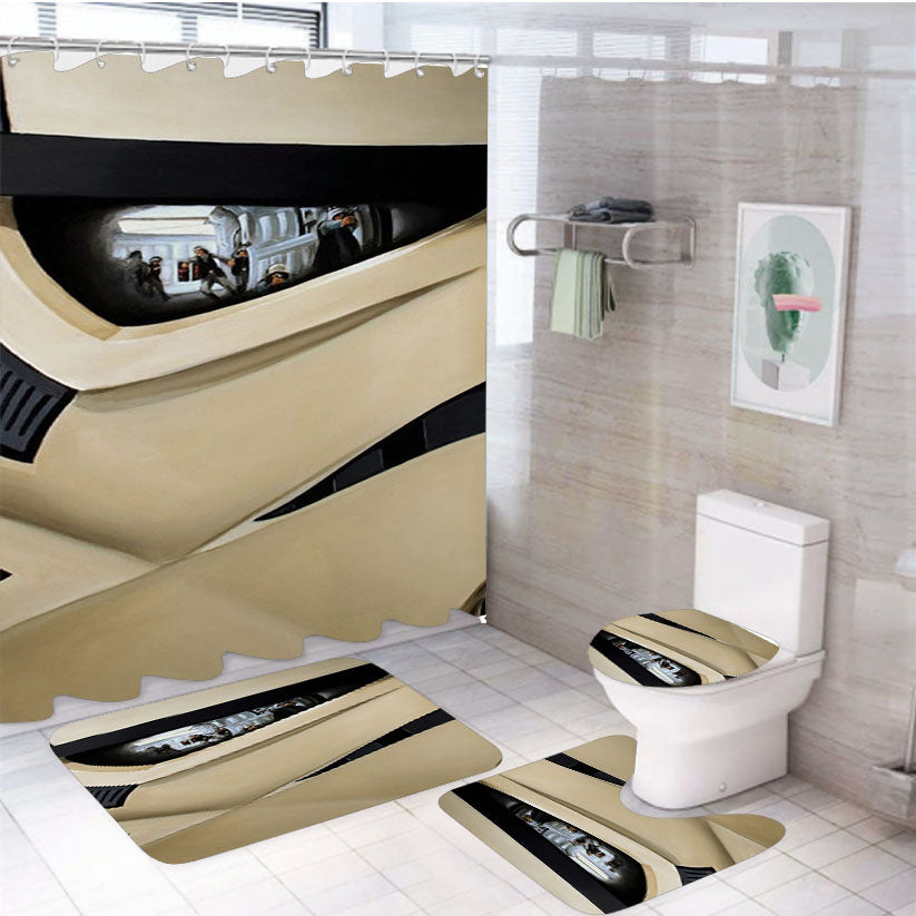 Star Wars Eye Wallpaper 4Pcs Bathroom Set Shower Curtain
