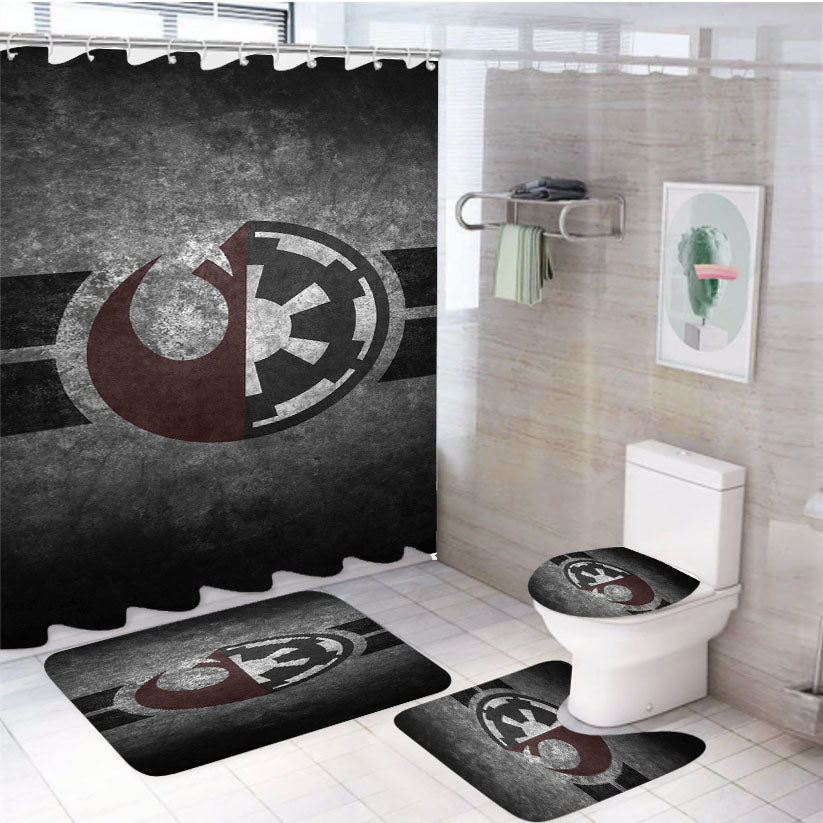 Star Wars Jedi Empire Symbol 4Pcs Bathroom Set Shower Curtain