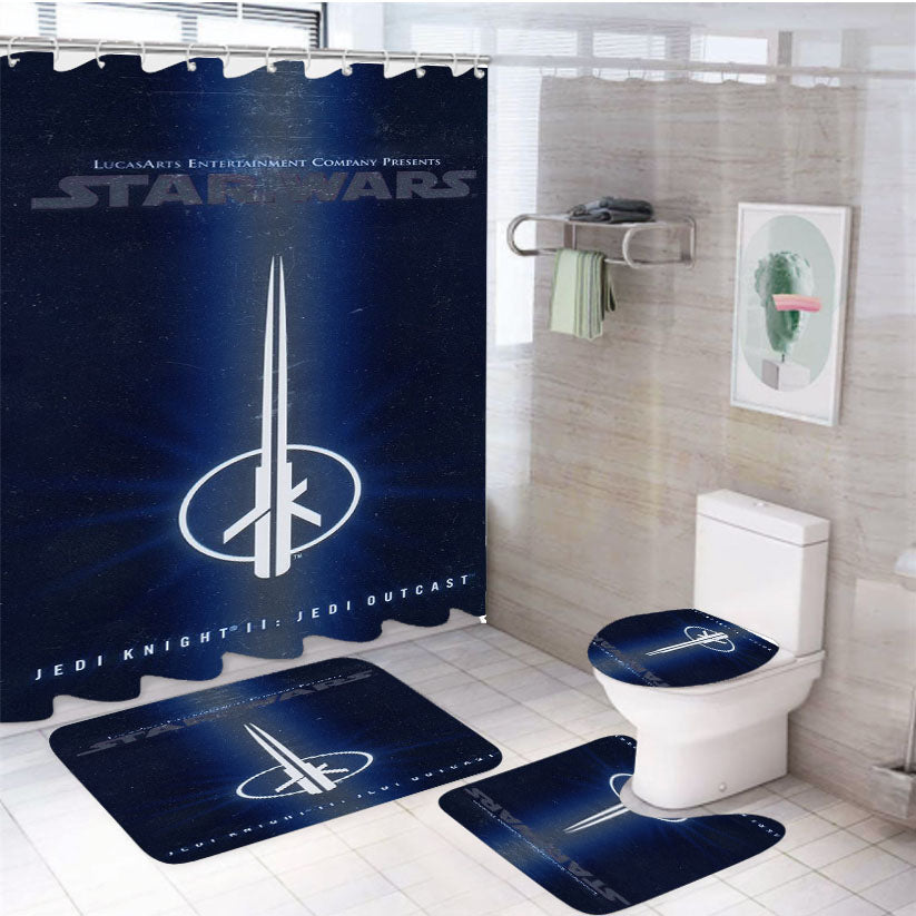 Star Wars Jedi Knight Outcast 4Pcs Bathroom Set Shower Curtain