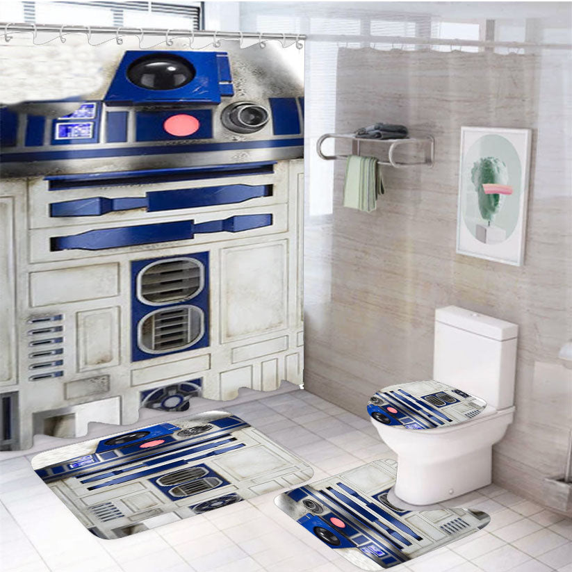 Star Wars R2D2 Robot 4Pcs Bathroom Set Shower Curtain