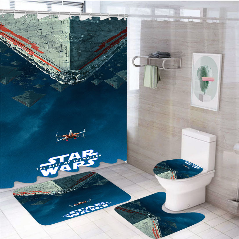 Star Wars Rise Of Skywalker Dolby Poster 4Pcs Bathroom Set Shower Curtain