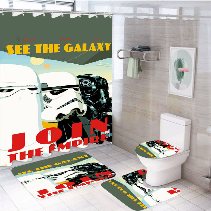 Star Wars Stormtroopers 4Pcs Bathroom Set Shower Curtain
