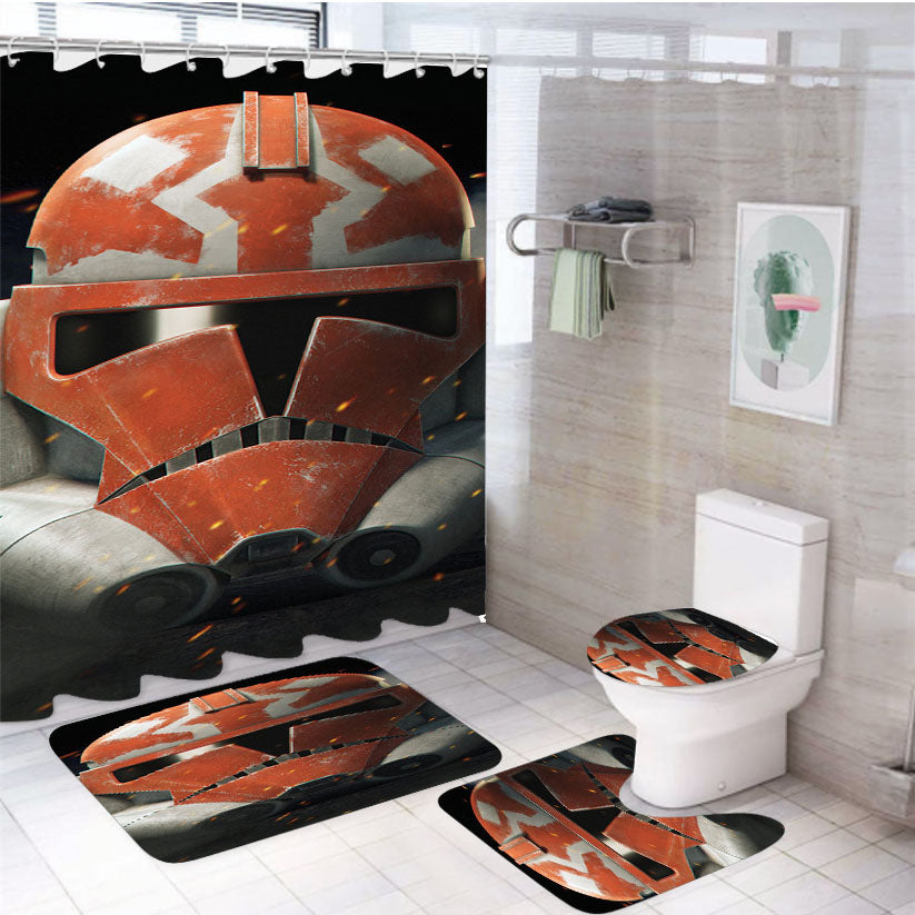 Star Wars The Clone Wars 4Pcs Bathroom Set Shower Curtain