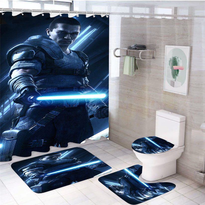 Star Wars The Force 4Pcs Bathroom Set Shower Curtain