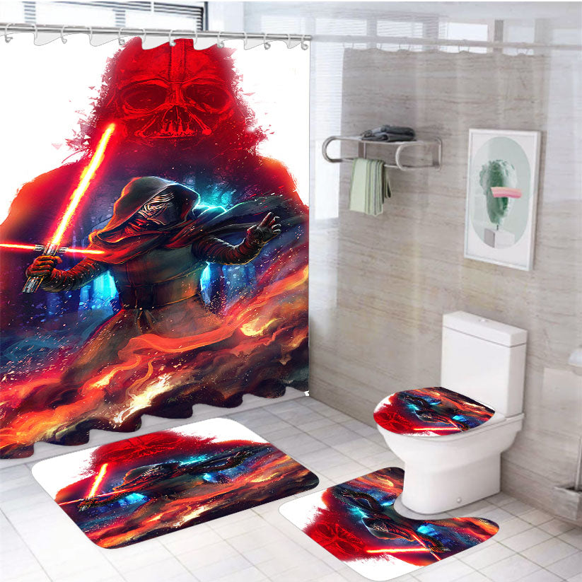 Star Wars The Force Awakens 4Pcs Bathroom Set Shower Curtain