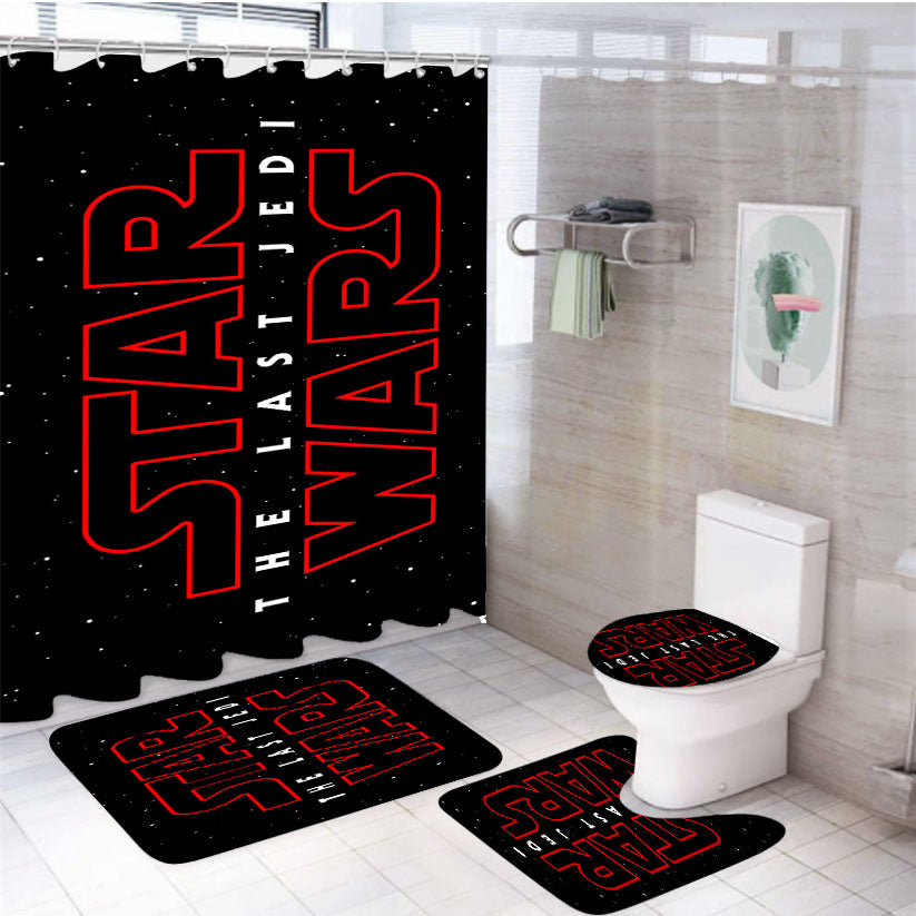 Star Wars The Last Jedi 4Pcs Bathroom Set Shower Curtain