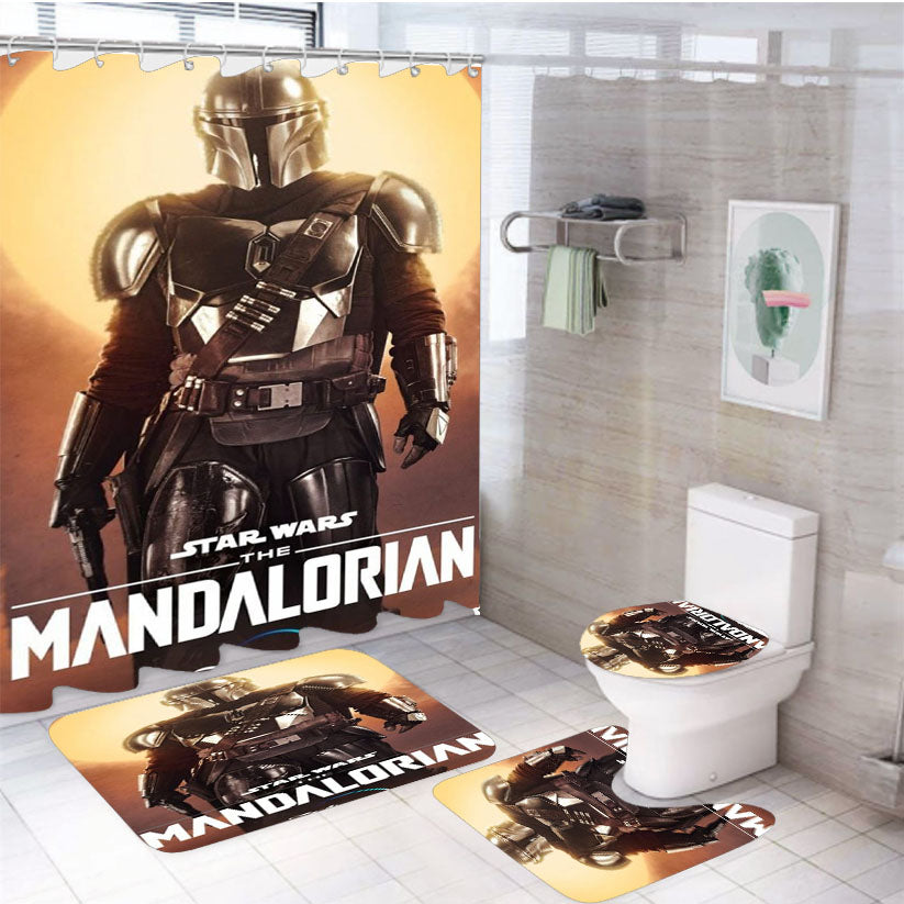 Star Wars The Mandalorian 4Pcs Bathroom Set Shower Curtain