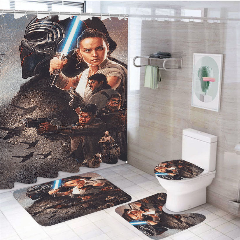 Star Wars The Rise Of Skywalker 4Pcs Bathroom Set Shower Curtain