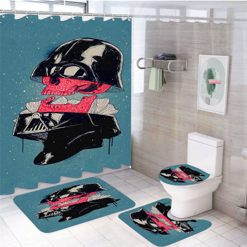 Star Wars Vader Digital Sketch 4Pcs Bathroom Set Shower Curtain