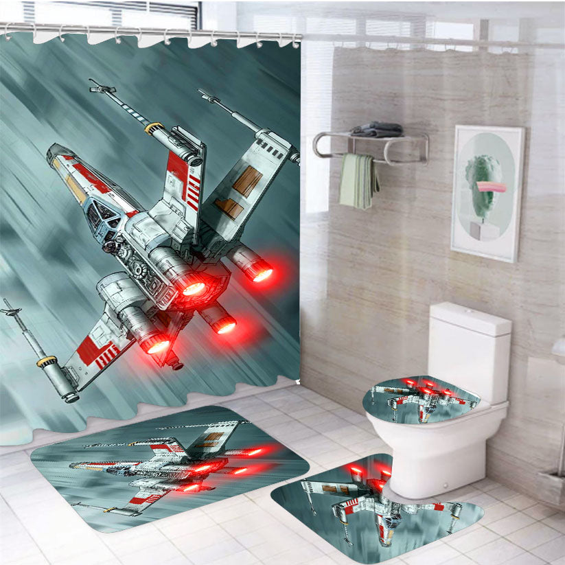 Star Wars X Wing Starfighters 4Pcs Bathroom Set Shower Curtain