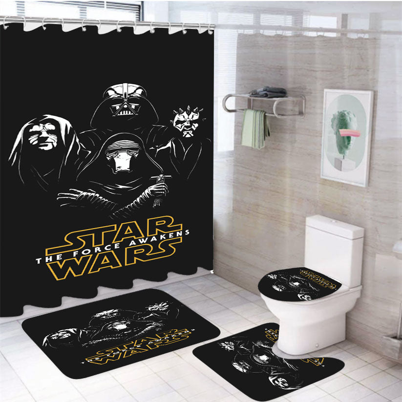 Start Wars 4Pcs Bathroom Set Shower Curtain