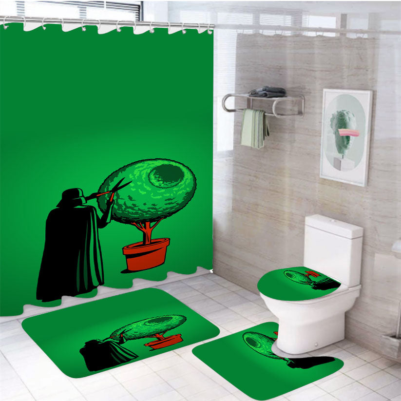 Start Wars Disney Cartoon 4Pcs Bathroom Set Shower Curtain